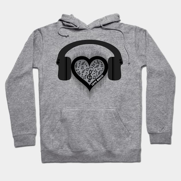 Love Music rhythm heart beat Hoodie by orriart